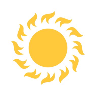 Sarı güneş şeklindeki enerji ışını hava durumu süsü