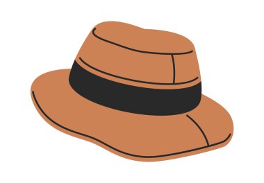 Gezgin şapkası, el çizimi, giysi aksesuarı.