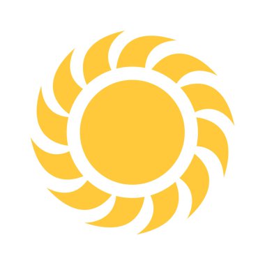 Güneş aydınlatan yaz mevsimi tasarım elementi