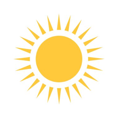 Büyük sarı güneş piktogramı yaz dönemi sembolü tasarımı