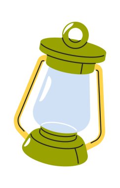 Klasik kamp feneri seyahat ekipmanları el yapımı.