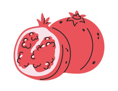 Narlı el, sulu meyveyi ikiye böldü.