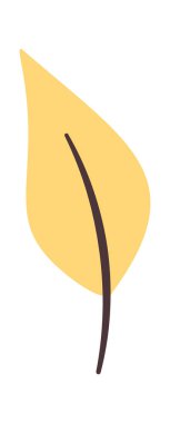 Sarı orman yapraklı el dekoratif elementleri çizdi