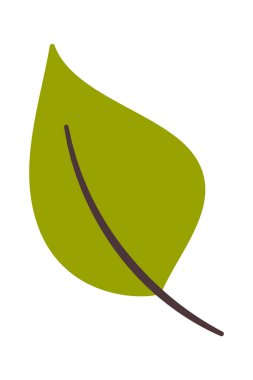 Yeşil orman bitkisi yaprak el çizimi element