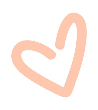 Kalp sevgisi sembolü el çizimi tasarım ögesi