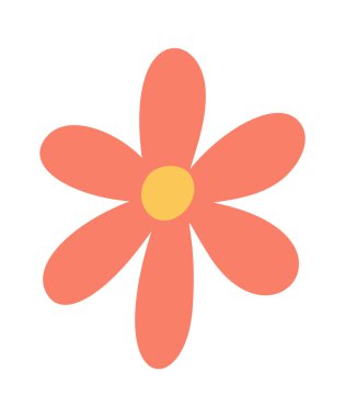 Kırmızı çiçek doğal el çizilmiş karalama şekli