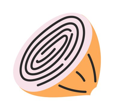 Yarım soğanlı el sebzeli doğal yiyecek.