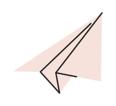 Origami kağıt uçak el çizimi mesaj sembolü