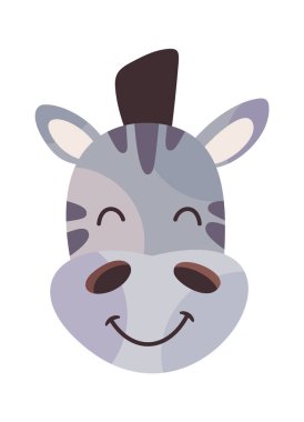 Afrika zebra çizgi film karakteri vahşi hayvan avatarı