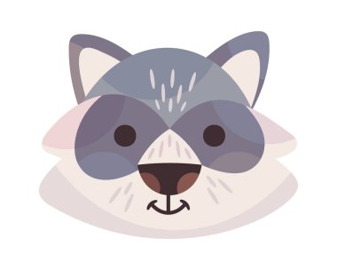 Sevimli çizgi film rakun avatarı komik hayvan kafası