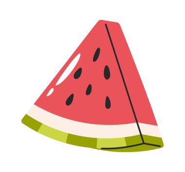 Karpuz plajı, tatlı yiyecek, el çizimi.