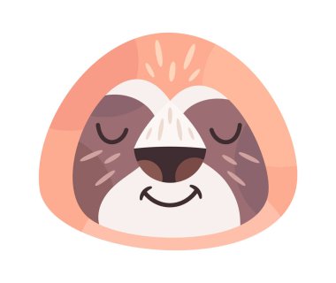 Tatlı tembel hayvan çizgi film karakteri vahşi hayvan avatarı