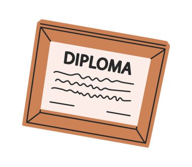 Mezuniyet diploması resim çerçevesi çizim elementi