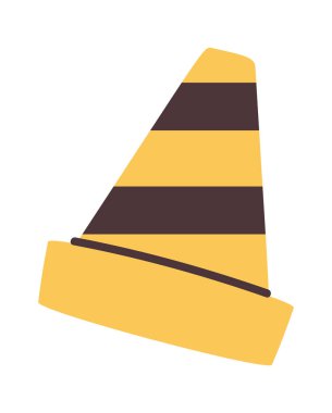 Yol konisi inşaat malzemeleri elle çizilmiş.