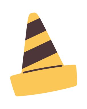 Yol yapımı koni uyarı bariyeri çizildi