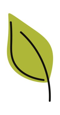 Yeşil yaprak el çizimi tasarım ögesi