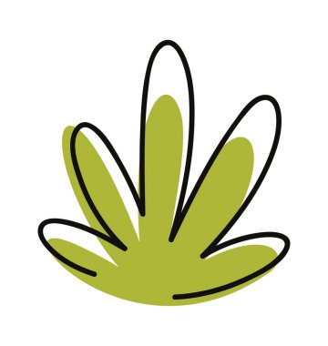 Yeşil çim el çizimi manzara elementi