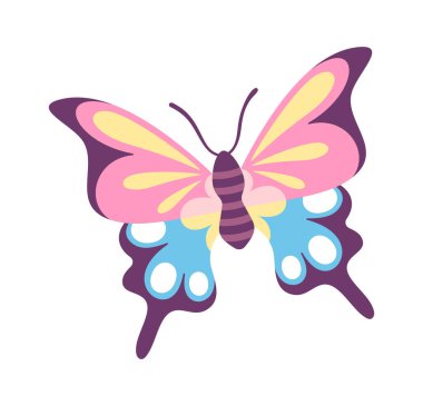 Kelebek renkli benekli kanatlar böcek tasarımı ögesi