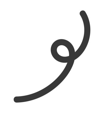 İnce kıvrımlı siyah çizgi elementi kıvrımlı grafiti