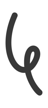 Siyah kıvrımlı freehand dekoratif girdap tasarımı ögesi