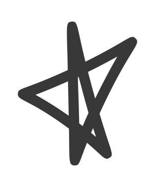 Çizik yıldız siyah-beyaz karalama grafik dekorasyonu