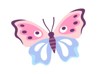 Kelebek pastel renk dekoratif yaz tasarım elementi