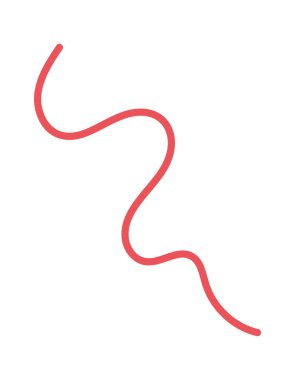 Kırmızı dalgalı dikiş ipliği çizgi film elementi