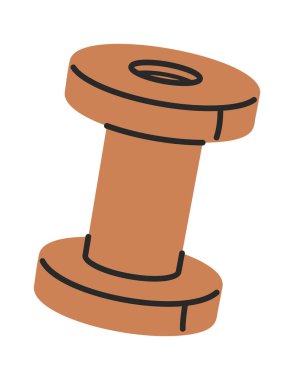 Boş iplik makarası elle çizilmiş dikiş aracı