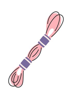 Nakışlı iplik, renkli diş ipiyle çizilmiş.