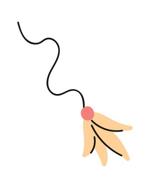 Kedi oyuncağı kabarık tüylü değnek elle çizilmiş