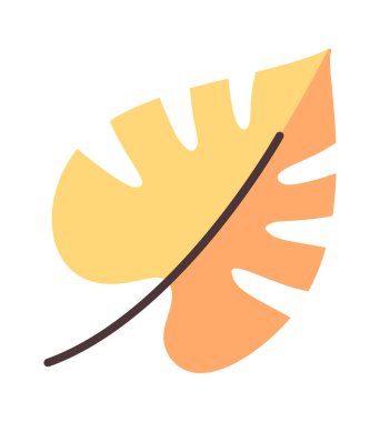 Sarı tropikal palmiye yapraklı el çizimi