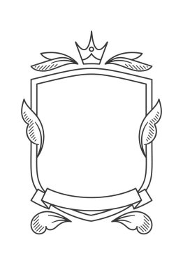 Tasarım ögesinin içindeki kraliyet kalkan boşluğu