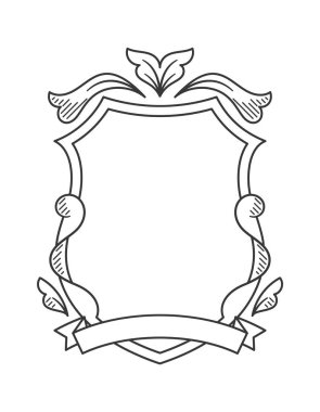 Crest kalkanı boş çerçeve grafik tasarımı ögesi