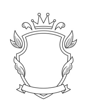 Kalkan çerçeve logosu boş uzay tasarımı ögesi