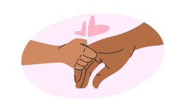 Yetişkin bebek eli ebeveynlik sembolü evlat edinme çizgi filmi