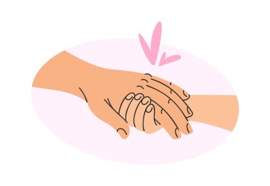 Ebeveyn el ele tutuşup aşk karikatürü sergiliyor.