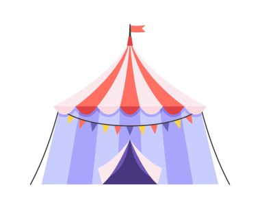 Sirk çadırı eğlence parkı tabelasının yapı elemanı