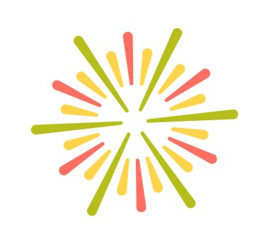 Renkli selam çakması dekoratif kıvılcımlar karikatür ögesi