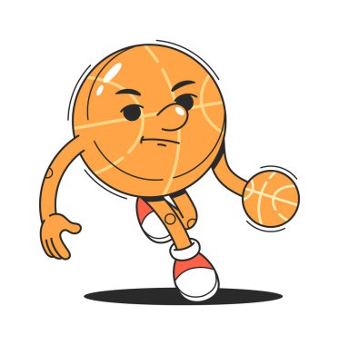 Basketbol harikası karakter oyun karalama simgesi oynuyor