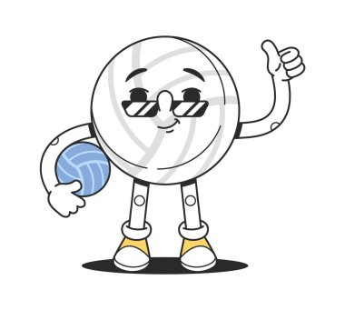 Havalı voleybol karakteri baş parmağını kaldırıyor.