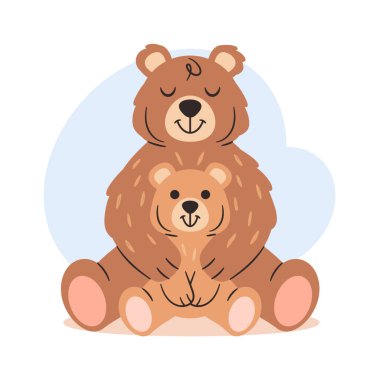 Sevimli ayı ebeveyn çocuk çizgi film seven aile