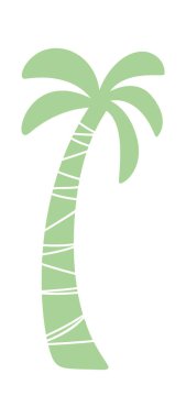 Palmiye ağacı boho yaz plaj tasarımı elementi