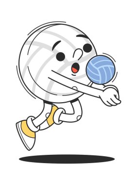 Voleybol komik karalama sporu karakteri oyunu