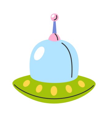 Uzaylı UFO uzay gemisi çocukları oyuncak çizgi film tasarımı