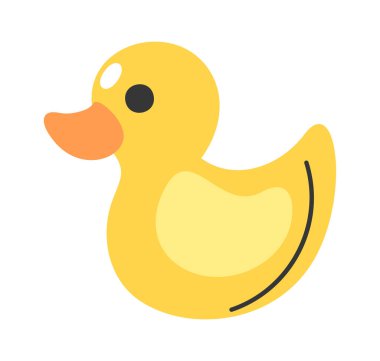 Sarı lastik ördek çocuk oyuncak çizgi film tasarımı