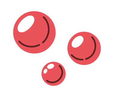 Üç kırmızı kan damlası çizgi film tasarımı elementi