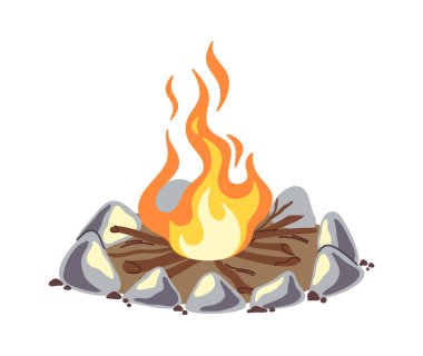 Kamp ateşi karikatür tasarım elementini sarmıştı.