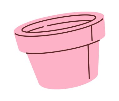 Pembe çiçek saksısı el çizimi bahçe aracı ögesi