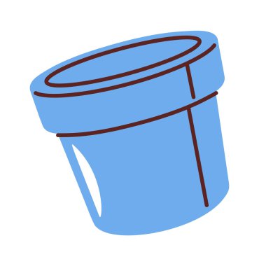 Boş çiçek saksısı el çizimi bahçe aracı