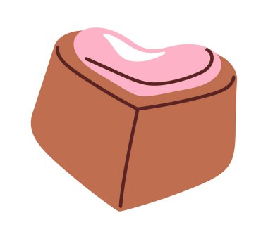 Kalp şeklinde çikolata şekeri çizgi film tasarımı elementi